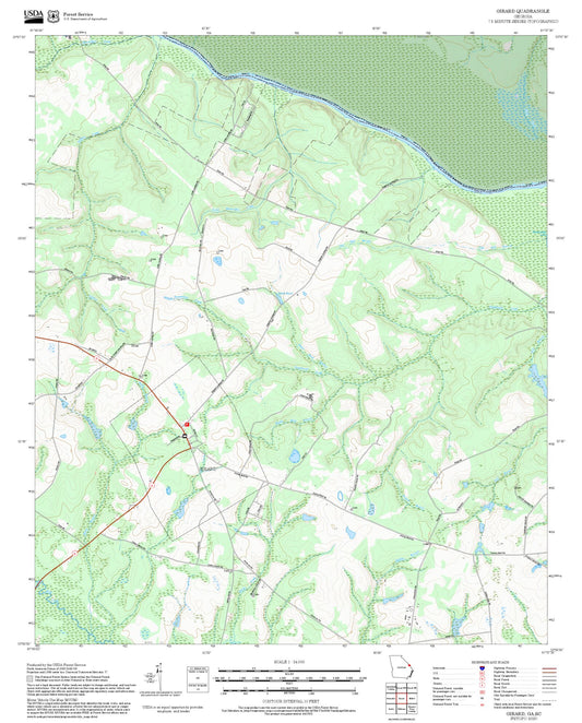 2025 Forest Service Topo Map of Girard Georgia