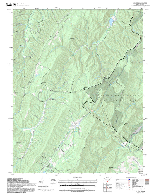 2025 Forest Service Topo Map of Glace West Virginia