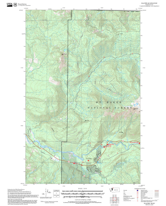 2025 Forest Service Topo Map of Glacier Washington