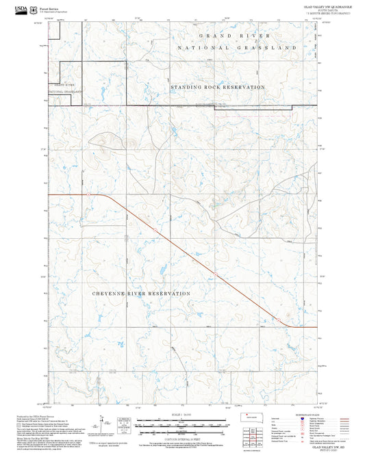 2025 Forest Service Topo Map of Glad Valley NW South Dakota