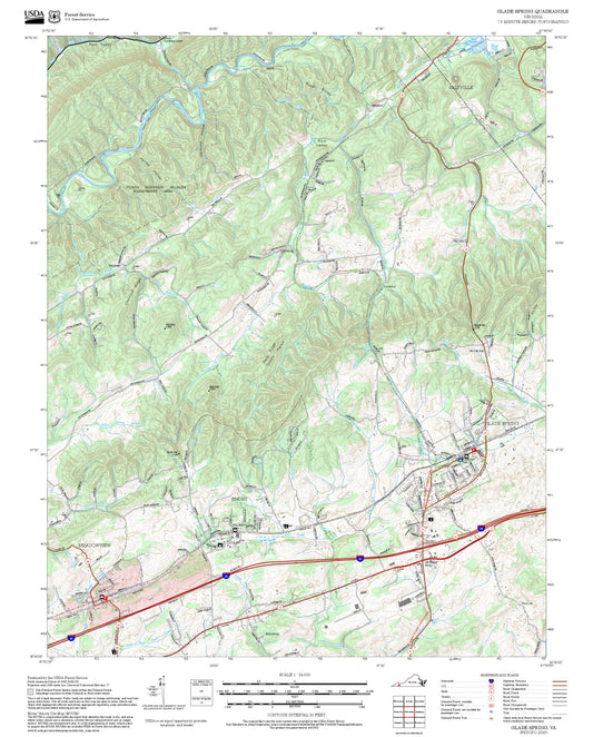 2025 Forest Service Topo Map of Glade Spring Virginia