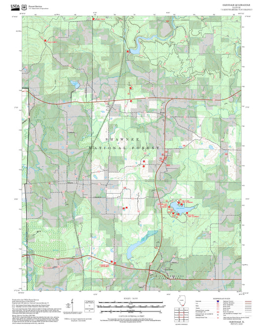 2025 Forest Service Topo Map of Glendale Illinois