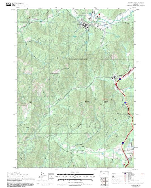 2025 Forest Service Topo Map of Glendale Oregon