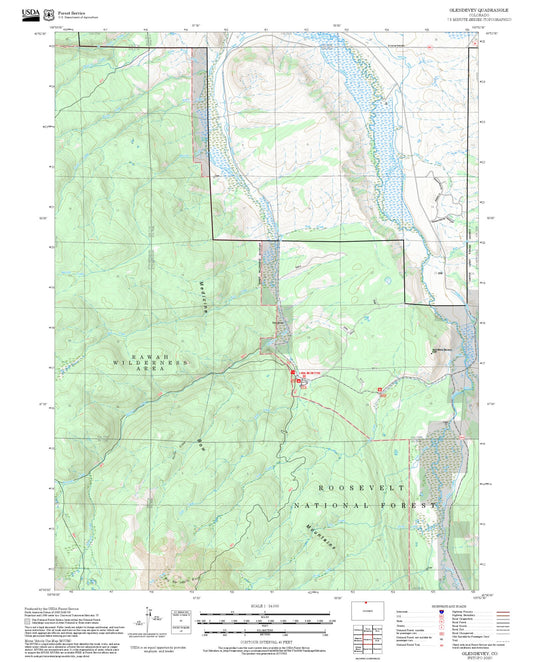 2025 Forest Service Topo Map of Glendevey Colorado