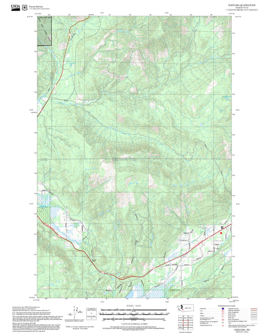 2025 Forest Service Topo Map of Glenoma Washington