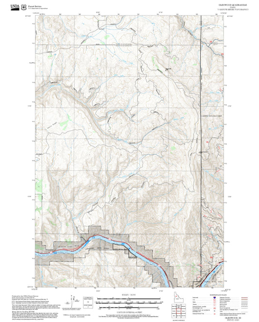 2025 Forest Service Topo Map of Glenwood Idaho