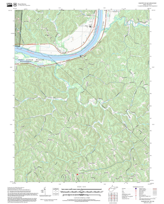 2025 Forest Service Topo Map of Glenwood West Virginia