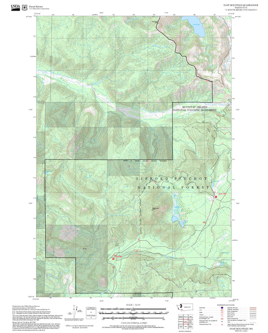 2025 Forest Service Topo Map of Goat Mountain Washington