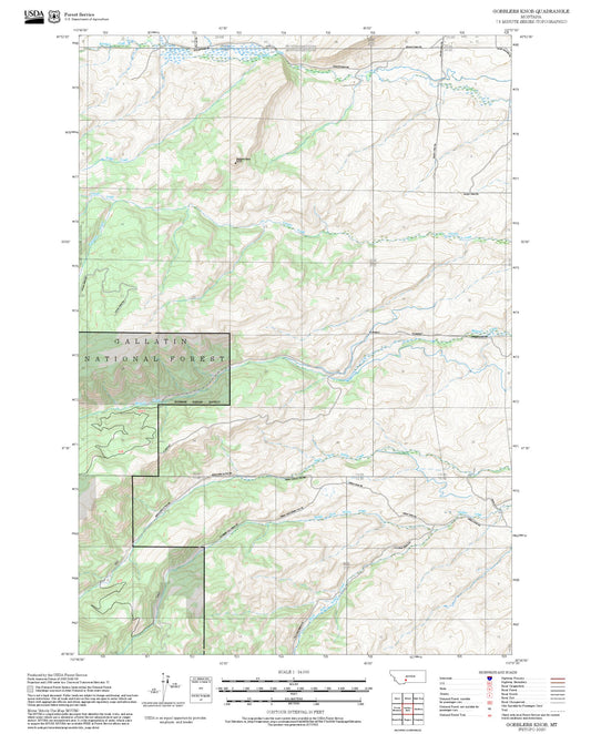 2025 Forest Service Topo Map of Gobblers Knob Montana