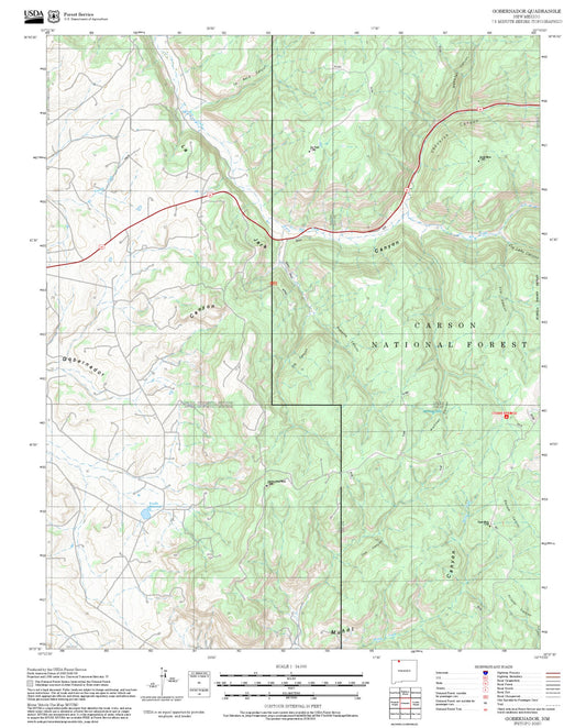 2025 Forest Service Topo Map of Gobernador New Mexico