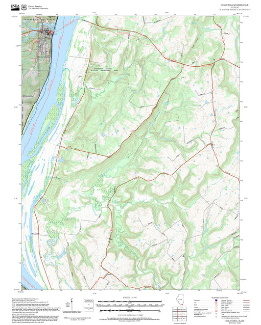 2025 Forest Service Topo Map of Golconda Illinois