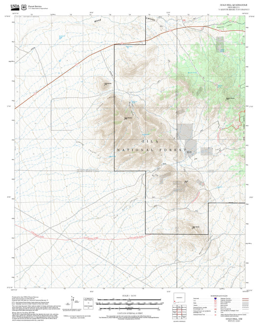 2025 Forest Service Topo Map of Gold Hill New Mexico