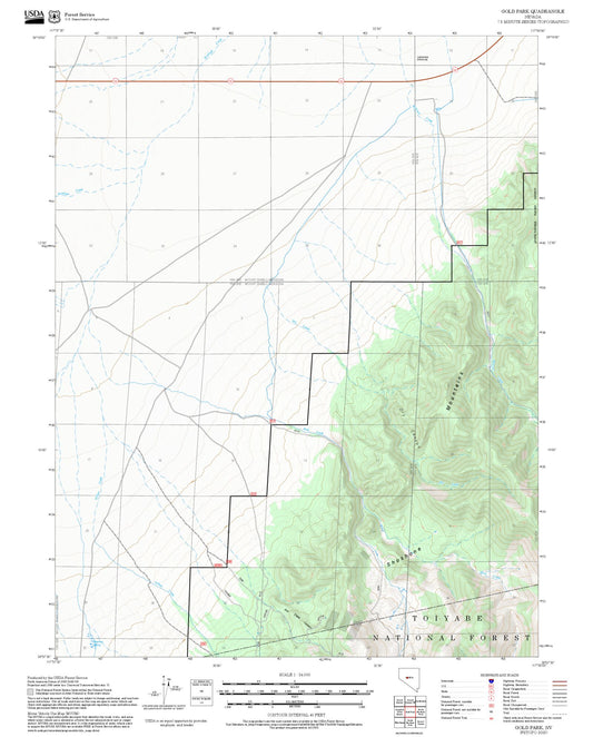 2025 Forest Service Topo Map of Gold Park Nevada