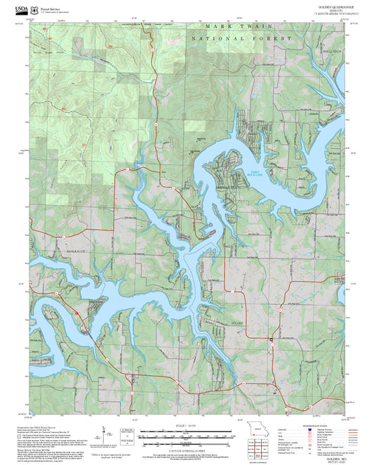 2025 Forest Service Topo Map of Golden Missouri