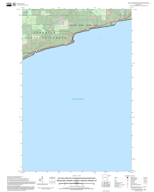 2025 Forest Service Topo Map of Good Harbor Bay Minnesota