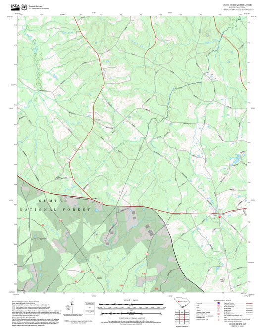 2025 Forest Service Topo Map of Good Hope South Carolina