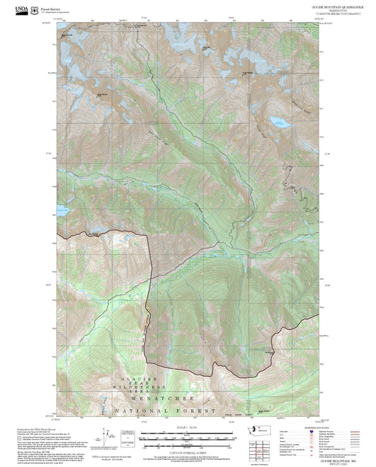 2025 Forest Service Topo Map of Goode Mountain Washington
