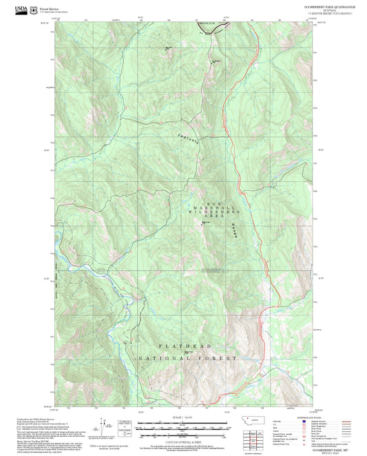2025 Forest Service Topo Map of Gooseberry Park Montana