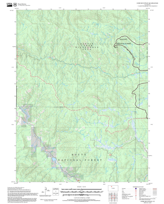 2025 Forest Service Topo Map of Gore Mountain Colorado