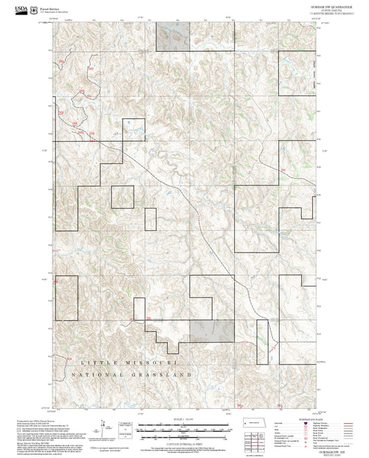 2025 Forest Service Topo Map of Gorham NW North Dakota