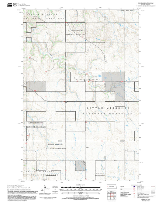 2025 Forest Service Topo Map of Gorham North Dakota