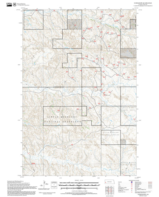 2025 Forest Service Topo Map of Gorham SW North Dakota