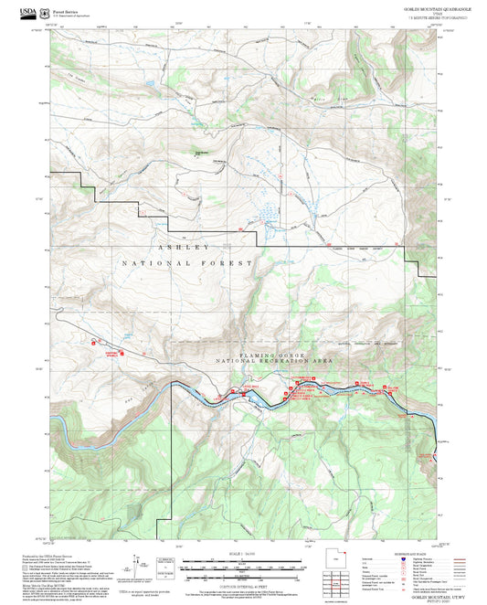 2025 Forest Service Topo Map of Goslin Mountain Utah