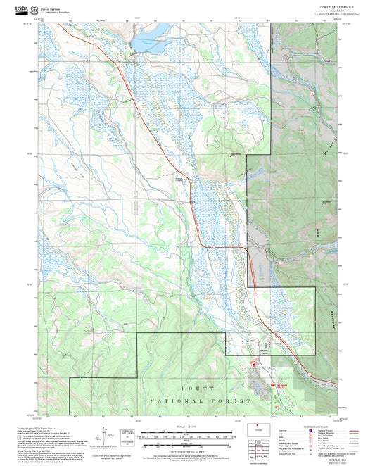 2025 Forest Service Topo Map of Gould Colorado