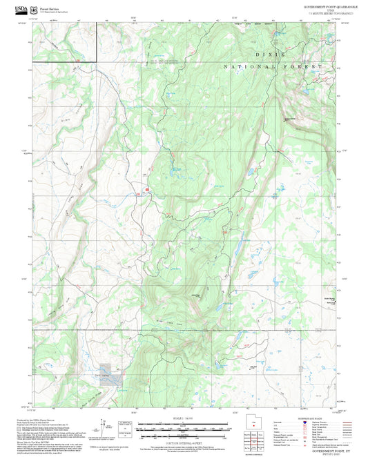 2025 Forest Service Topo Map of Government Point Utah