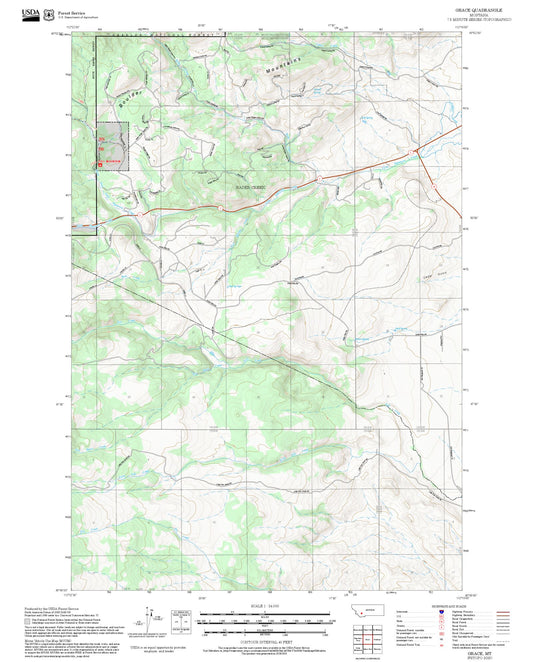 2025 Forest Service Topo Map of Grace Montana