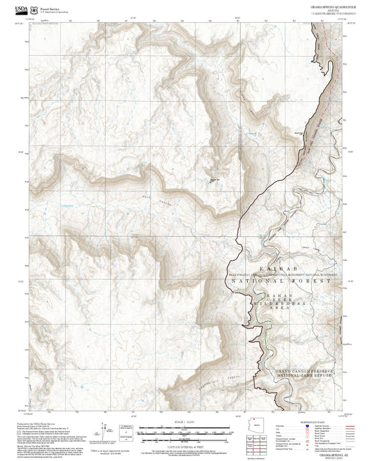 2025 Forest Service Topo Map of Grama Spring Arizona