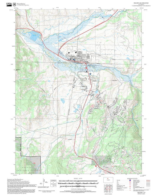 2025 Forest Service Topo Map of Granby Colorado