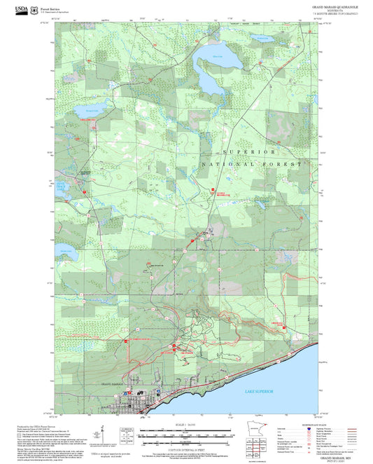 2025 Forest Service Topo Map of Grand Marais Minnesota