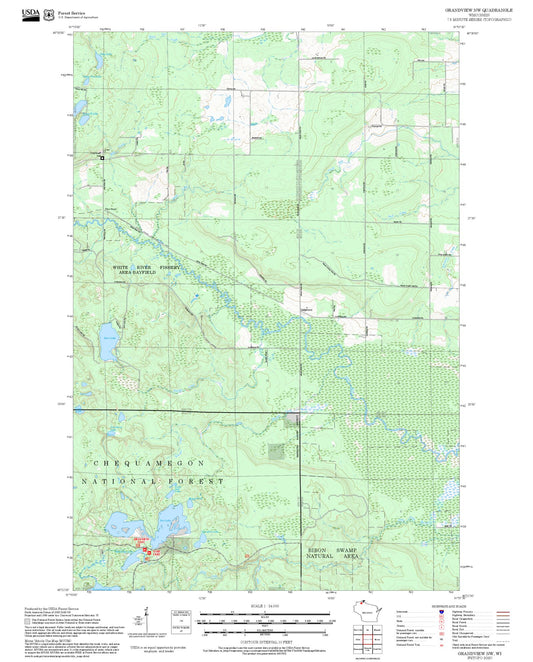 2025 Forest Service Topo Map of Grandview NW Wisconsin