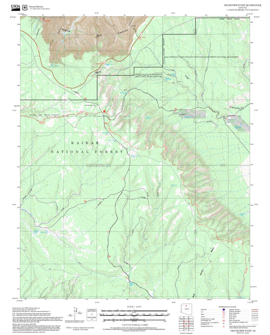 2025 Forest Service Topo Map of Grandview Point Arizona