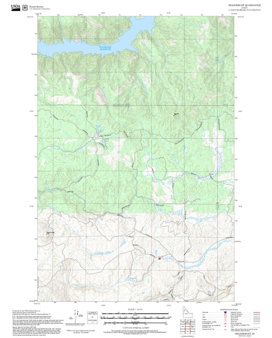 2025 Forest Service Topo Map of Grangemont Idaho