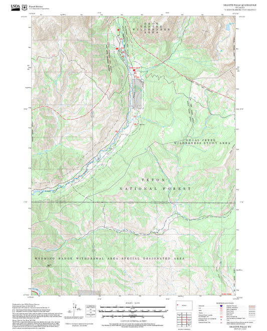 2025 Forest Service Topo Map of Granite Falls Wyoming