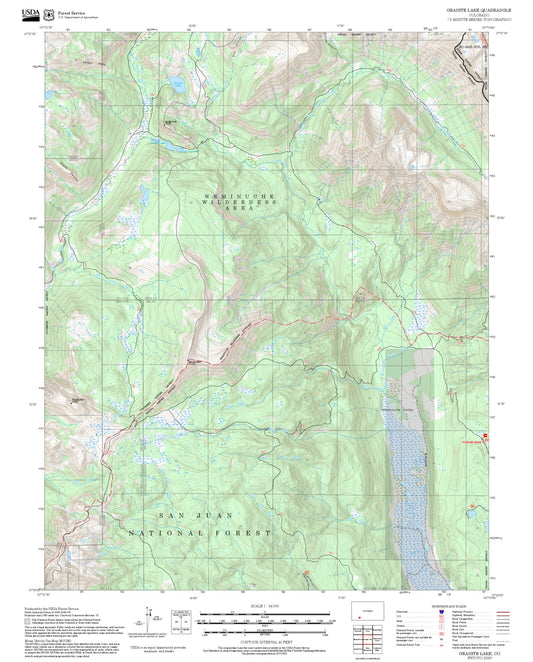 2025 Forest Service Topo Map of Granite Lake Colorado