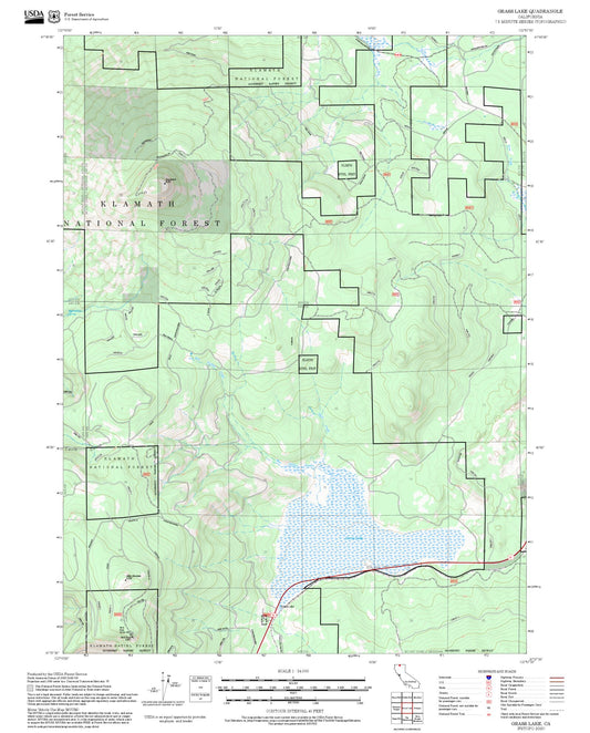 2025 Forest Service Topo Map of Grass Lake California