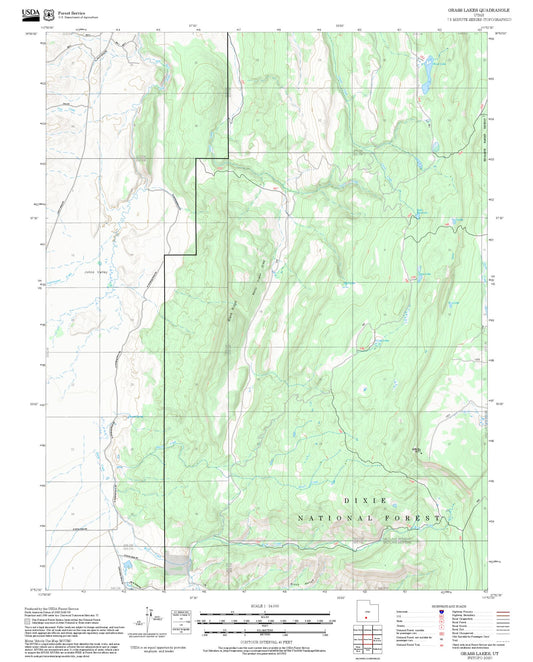 2025 Forest Service Topo Map of Grass Lakes Utah