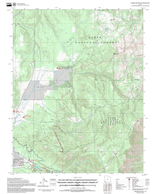 2025 Forest Service Topo Map of Grass Valley Utah