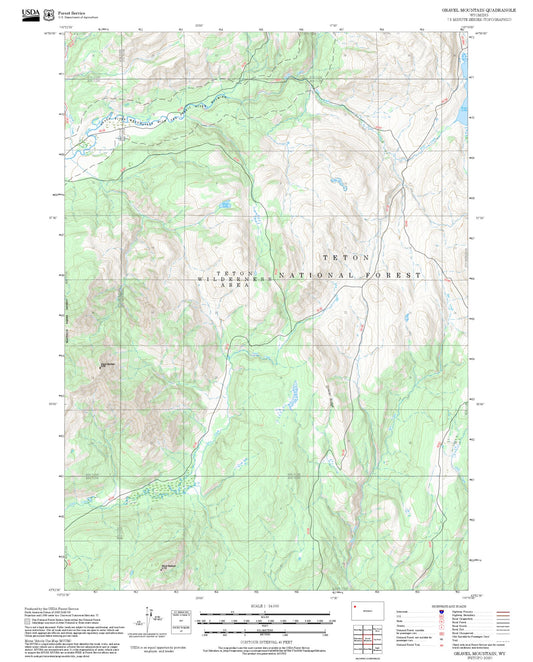 2025 Forest Service Topo Map of Gravel Mountain Wyoming