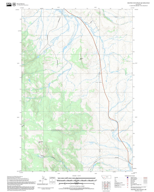 2025 Forest Service Topo Map of Gravely Mountain Montana