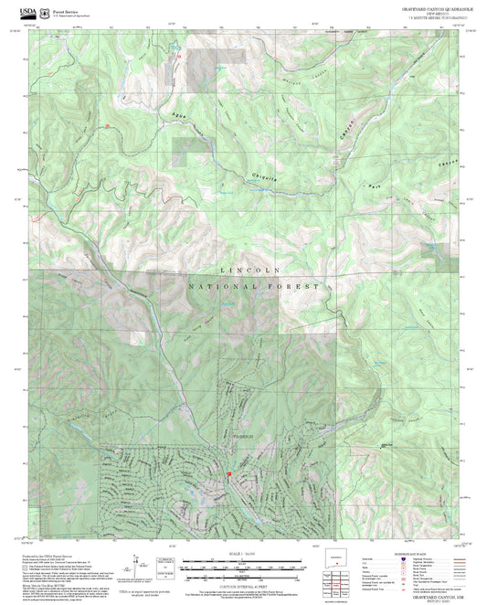 2025 Forest Service Topo Map of Graveyard Canyon New Mexico