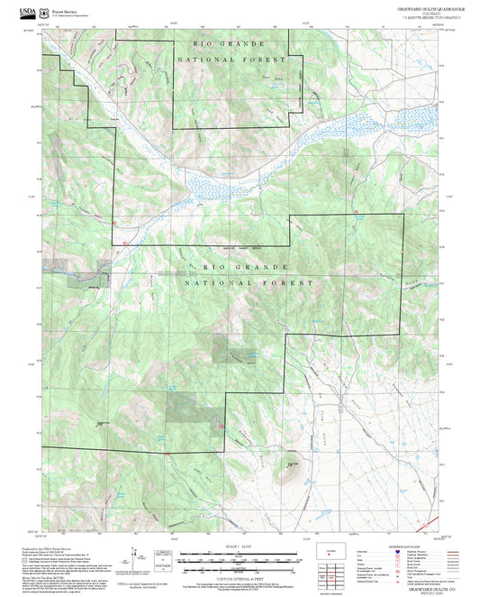 2025 Forest Service Topo Map of Graveyard Gulch Colorado