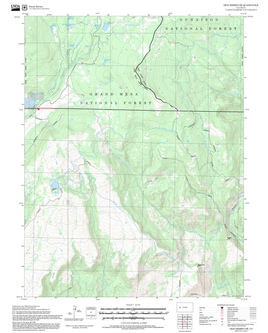 2025 Forest Service Topo Map of Gray Reservoir Colorado