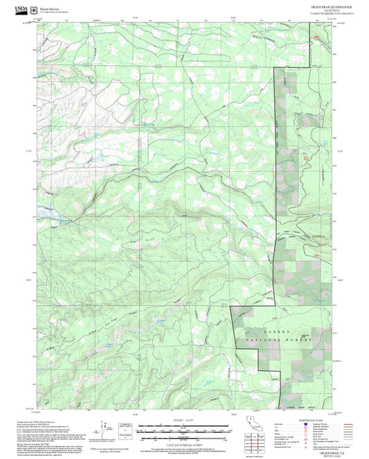 2025 Forest Service Topo Map of Grays Peak California