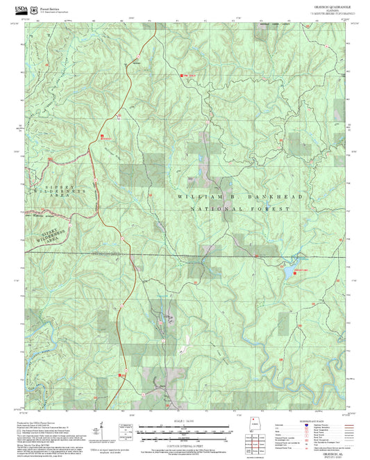 2025 Forest Service Topo Map of Grayson Alabama