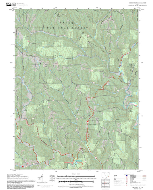 2025 Forest Service Topo Map of Graysville Ohio