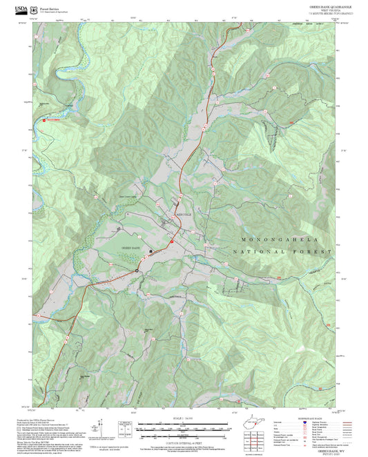 2025 Forest Service Topo Map of Green Bank West Virginia